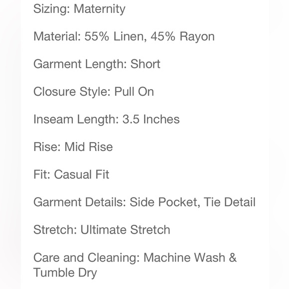 Tie Front Pull On Maternity Shorts from Isabel Maternity - Picture 4 of 4